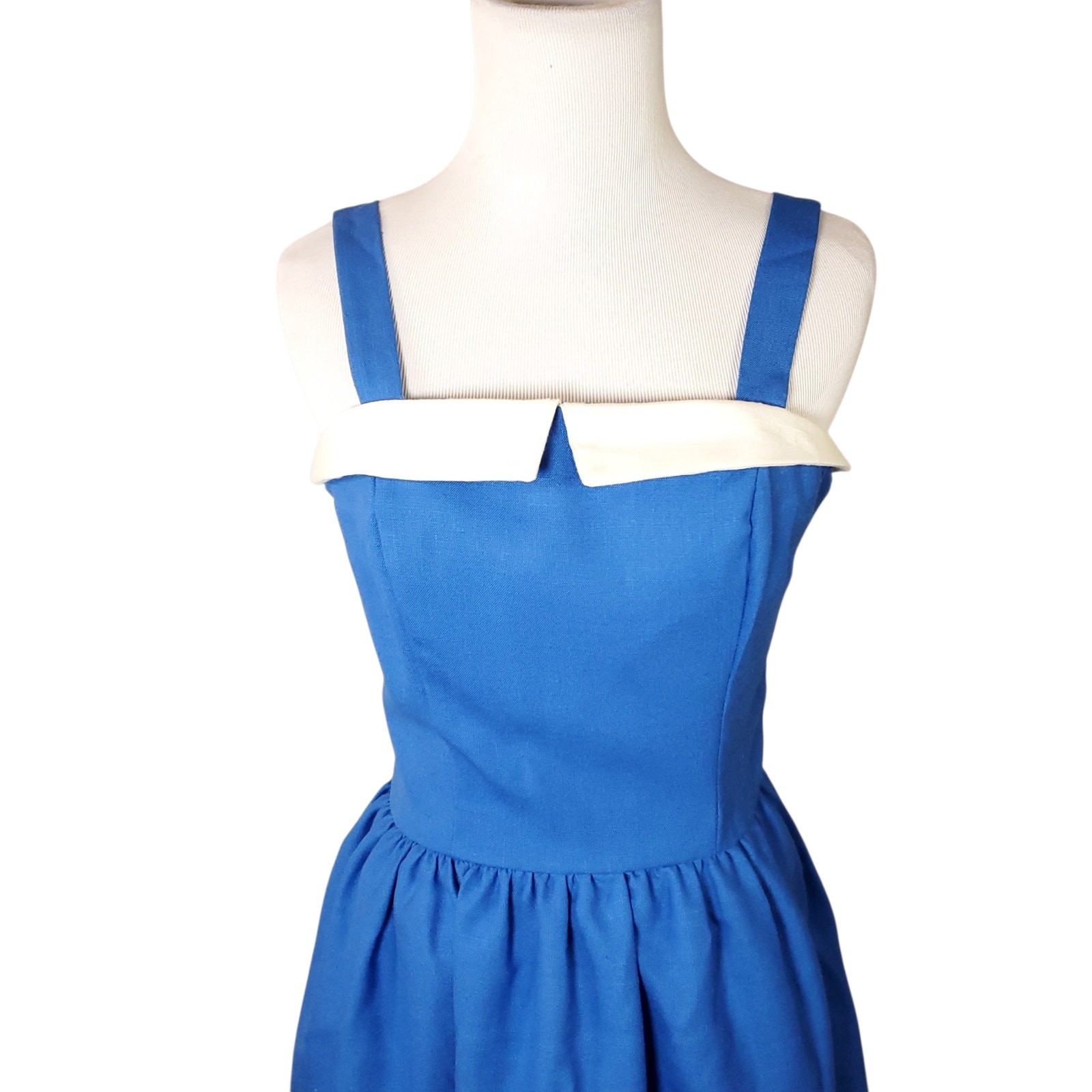 Vintage Vicky Vaughn Dress 70s Sailor Nautical Pinup Retro Fits an XS / S