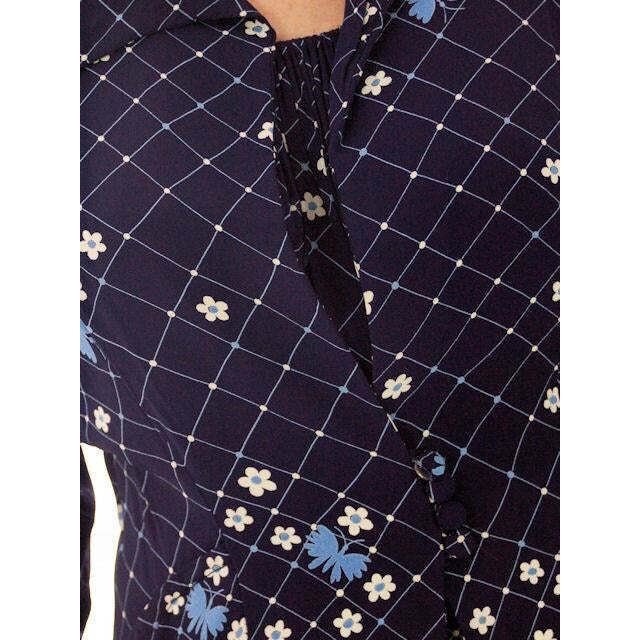 Vtg 40s Dress & Jacket Navy Rayon 1940s Floral Print L Young Viewpoint