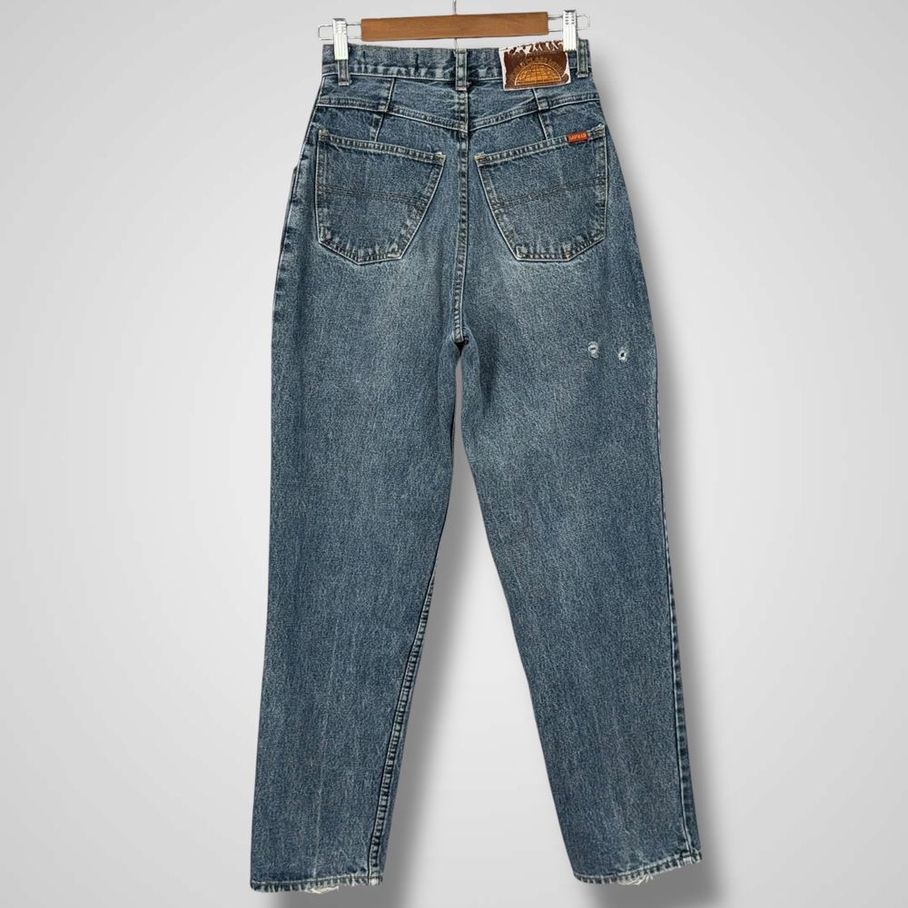 Lawman World Class Denim Vintage High Waisted Pleated Mom Jeans Distressed Sz 5