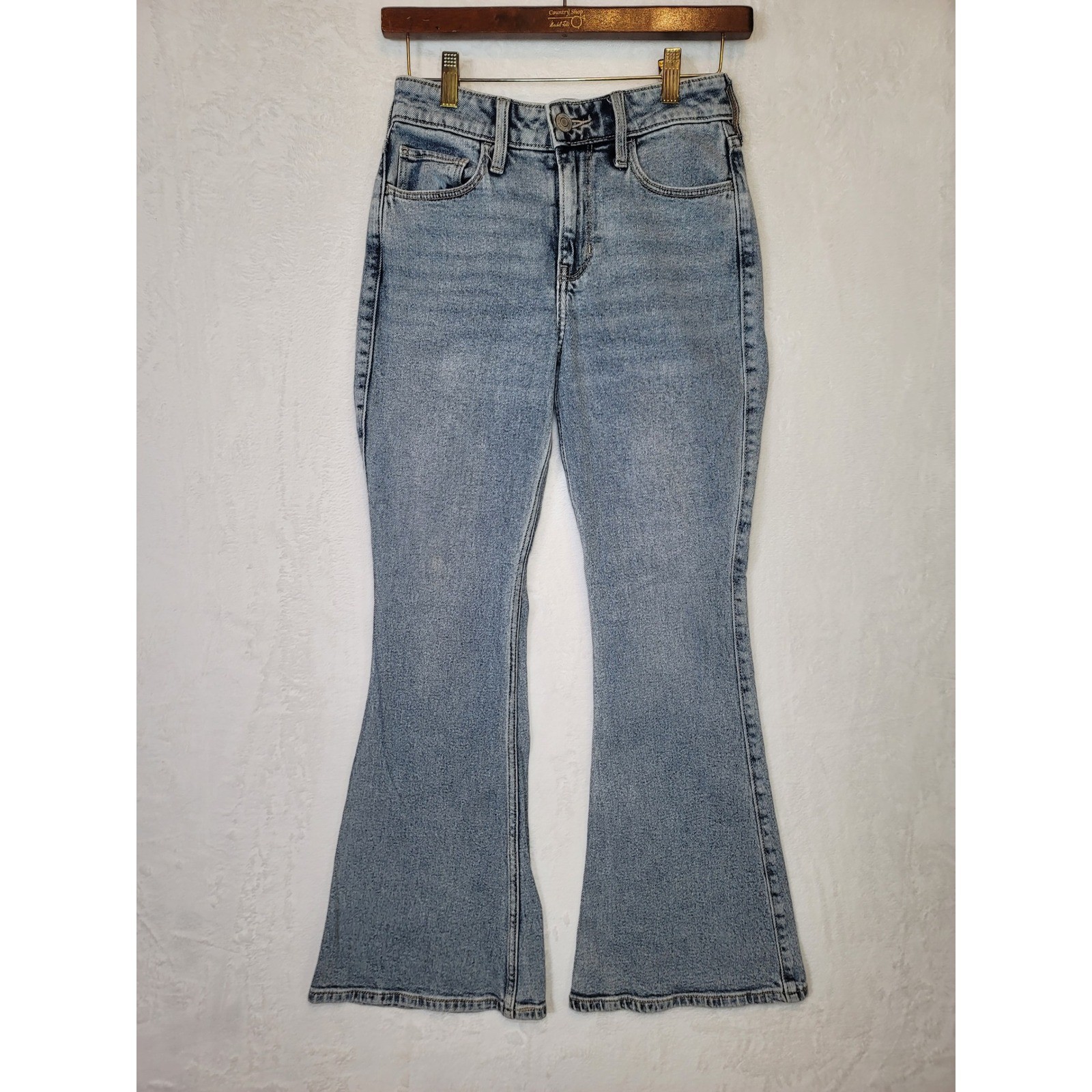 Hollister Y2K Bohemian Flare Western Bikercore Jeans Festival 27×29.5 Size OS