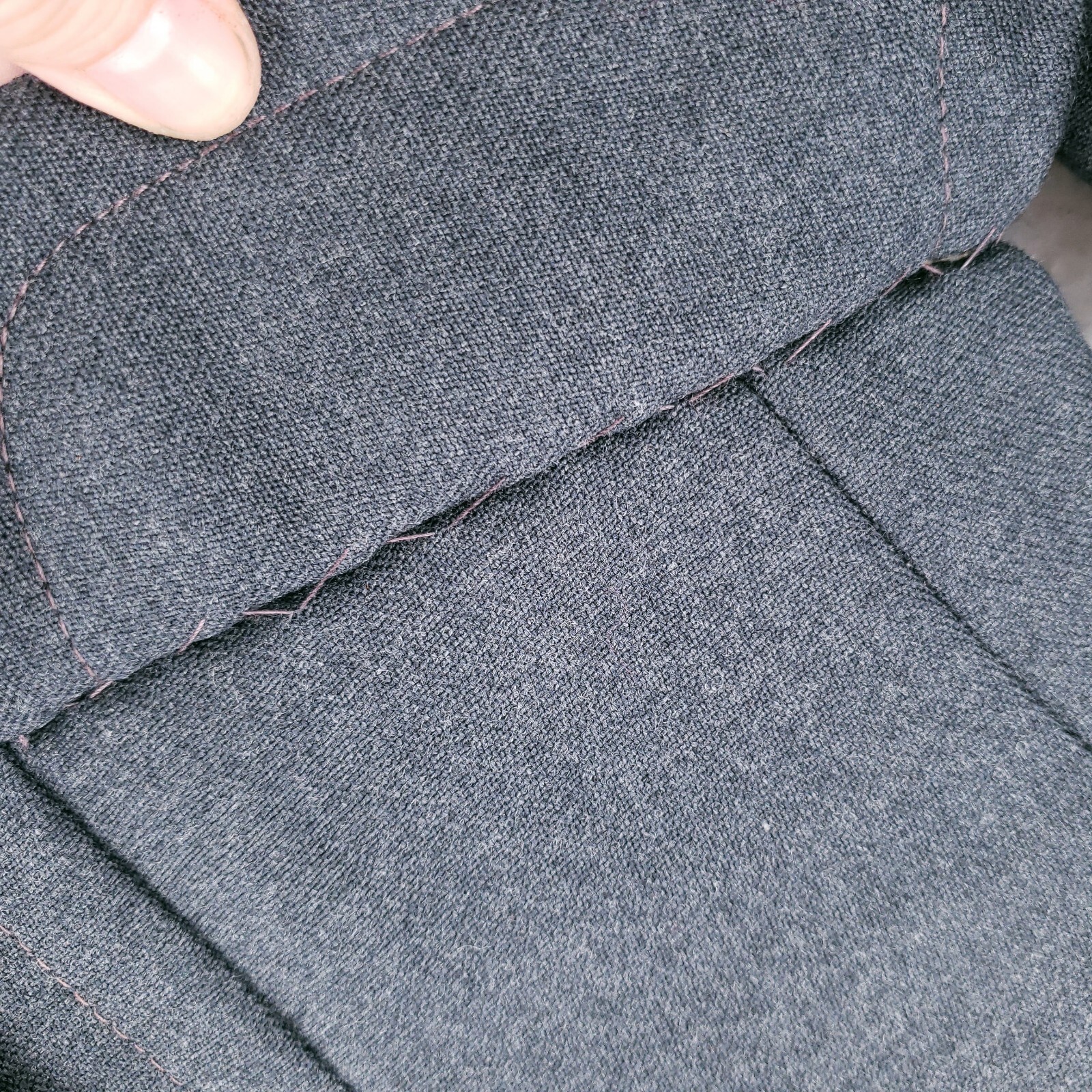 Vintage 100% Virgin Wool Coat Rochambeau Fabric Fitted Estimated Size S/M