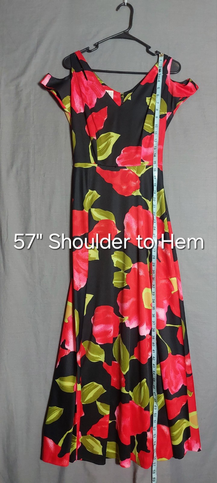 Donovan Galvani Maxi Dress Womens Small Floral Print Cold Shoulder Vintage 70s