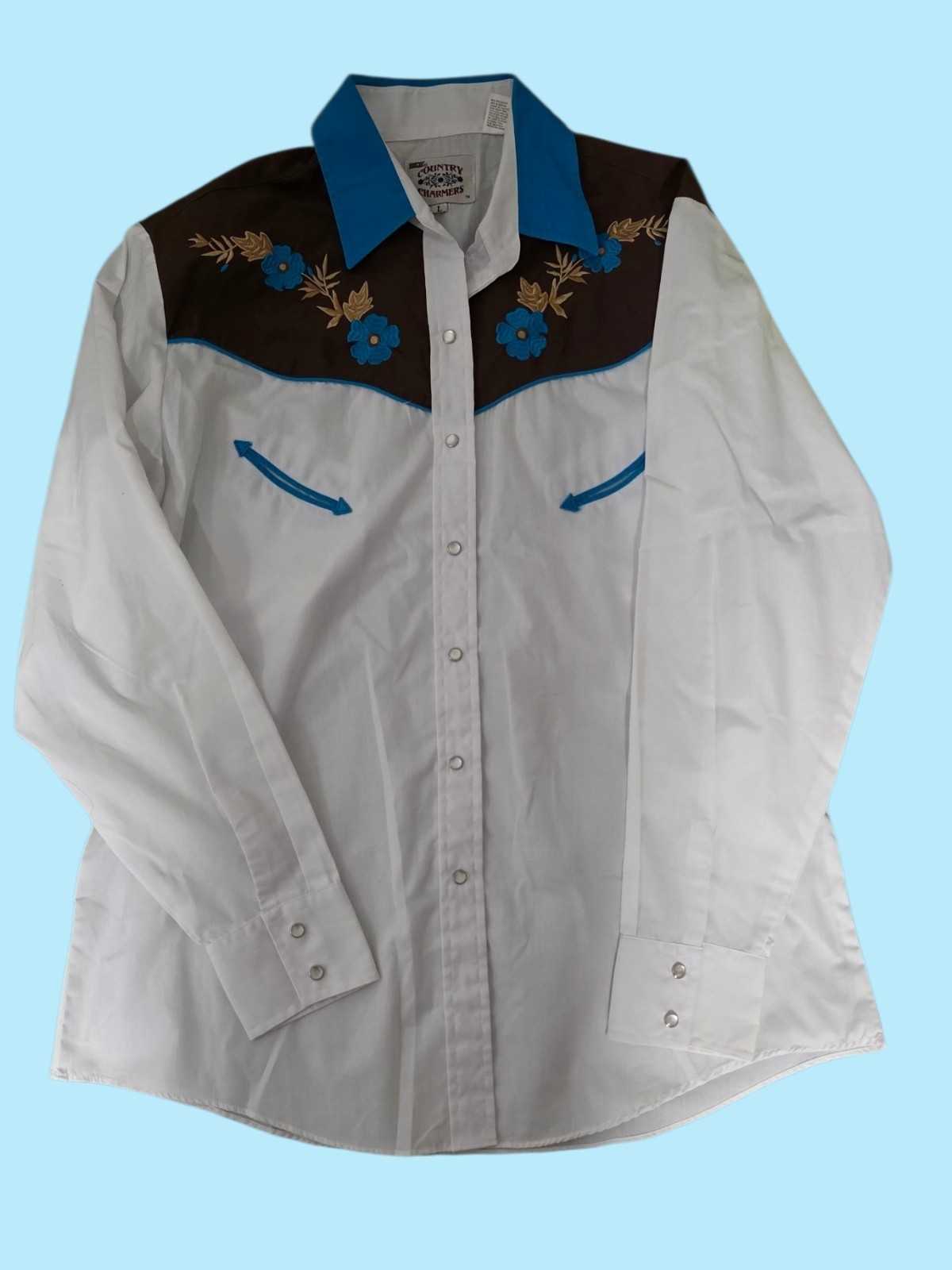 ​Vintage Ely Country Charmers Women’s Western Pearl Snap Shirt Size L