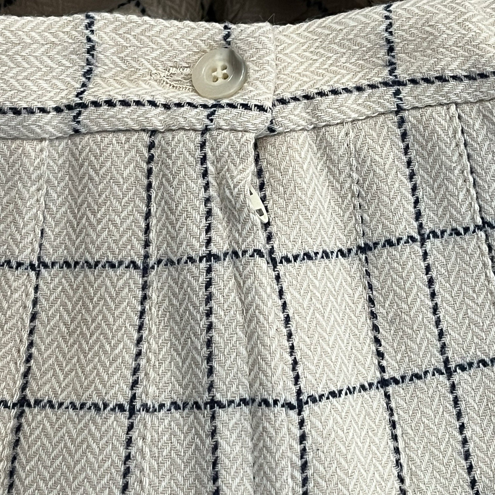 Vintage 70s 80s Pendleton Wool Cream Plaid Pleated Skirt Size 6 Petite Office