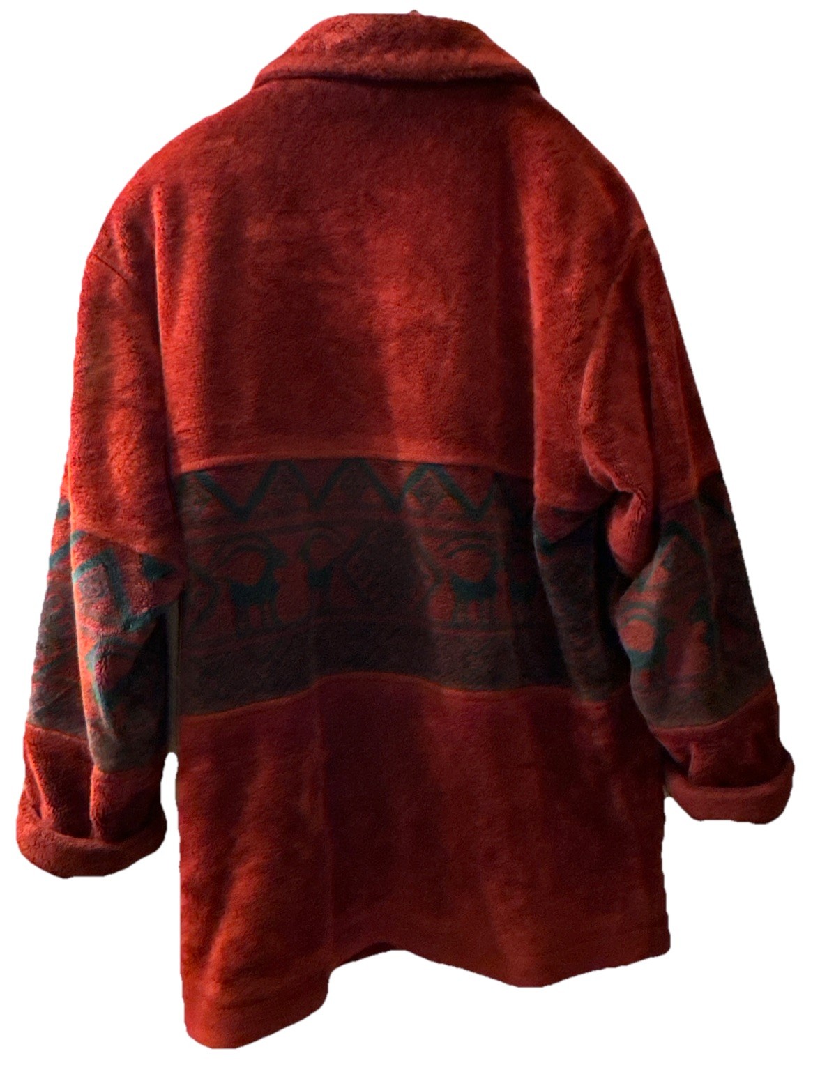 Vtg Mulberry Street Fleece Jacket Burgundy Southwestern Toggles Warm Women’s M