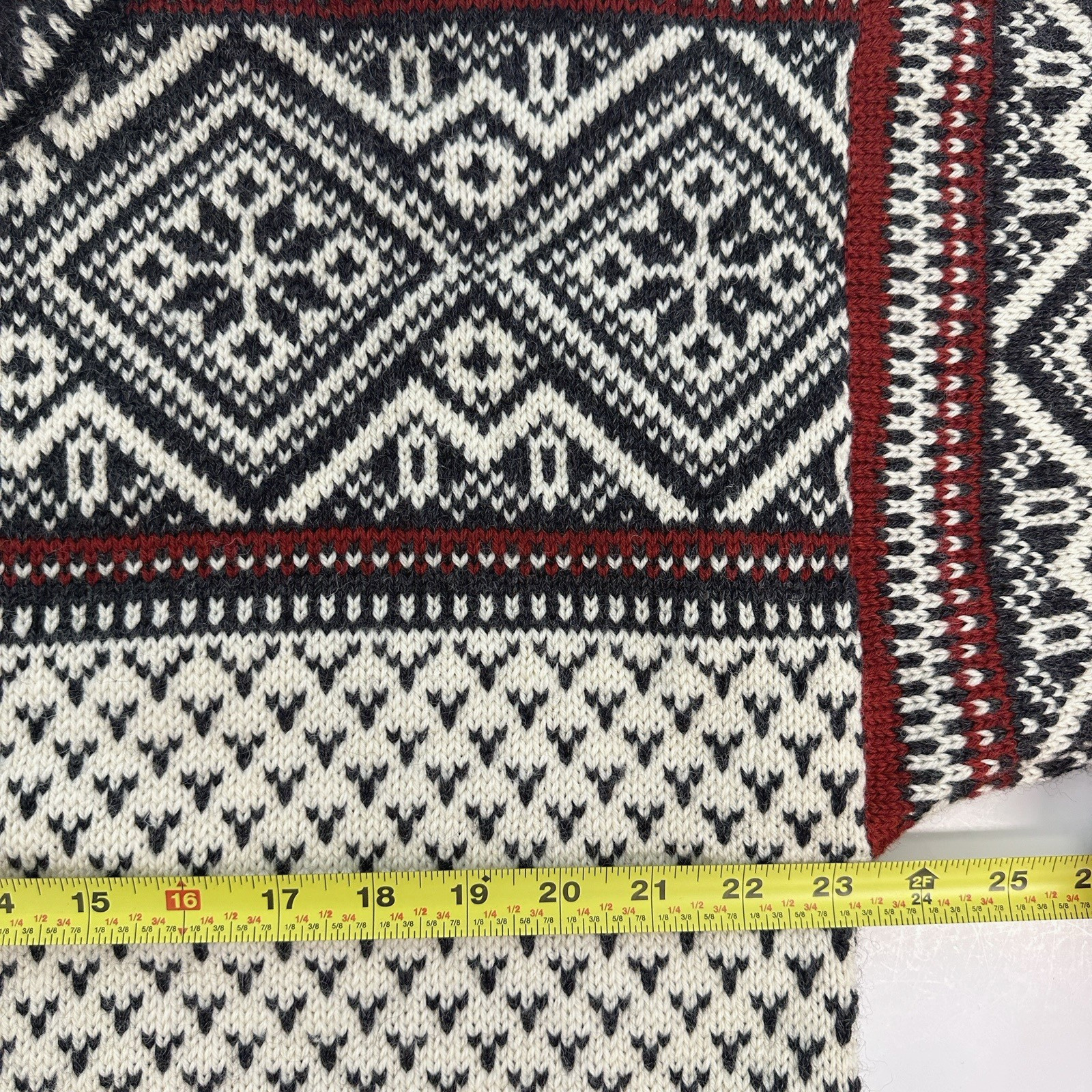 VTG Lands End Nordic Fair Isle 100% Wool Sweater Mens Sz Med Ski Made in Norway