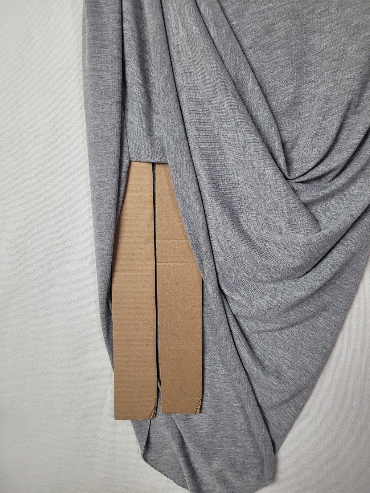 H&M Divided Gray Draped Asymmetrical Skirt Women’s Size L Polyester Viscose