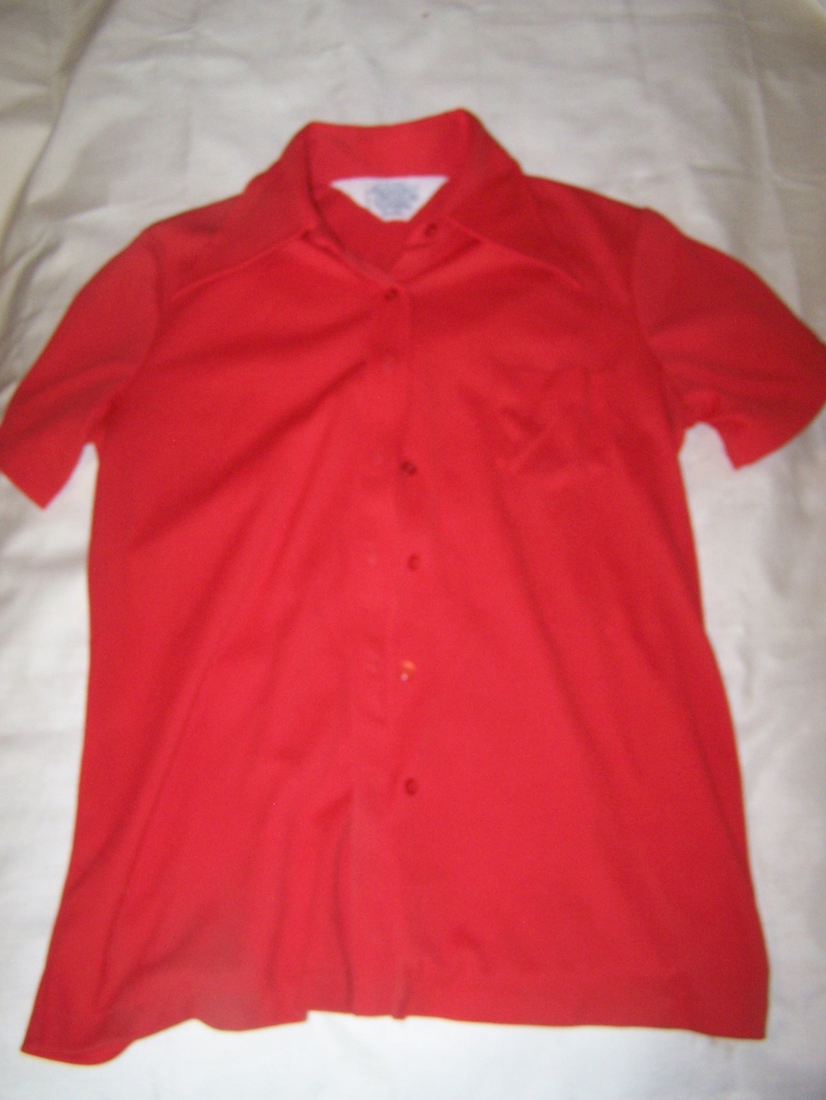 Vintage Ladies Red Sears Perma-Prest Top Size 14 in Excellent Shape Style #3403