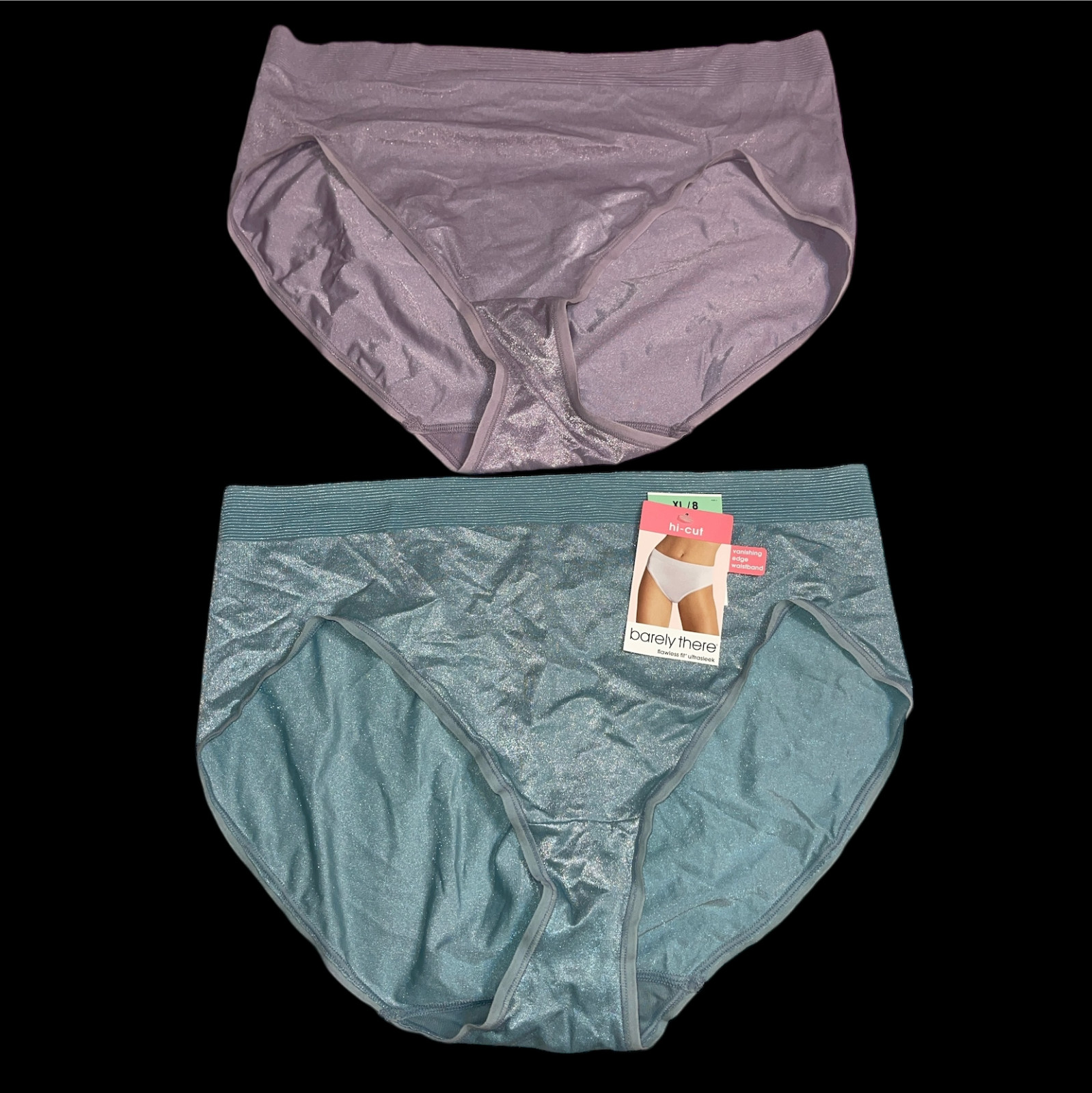 Vintage Barely There Panties Hi Cut Flawless Fit Ultrasleek 2913 Lot 2 Pairs XL