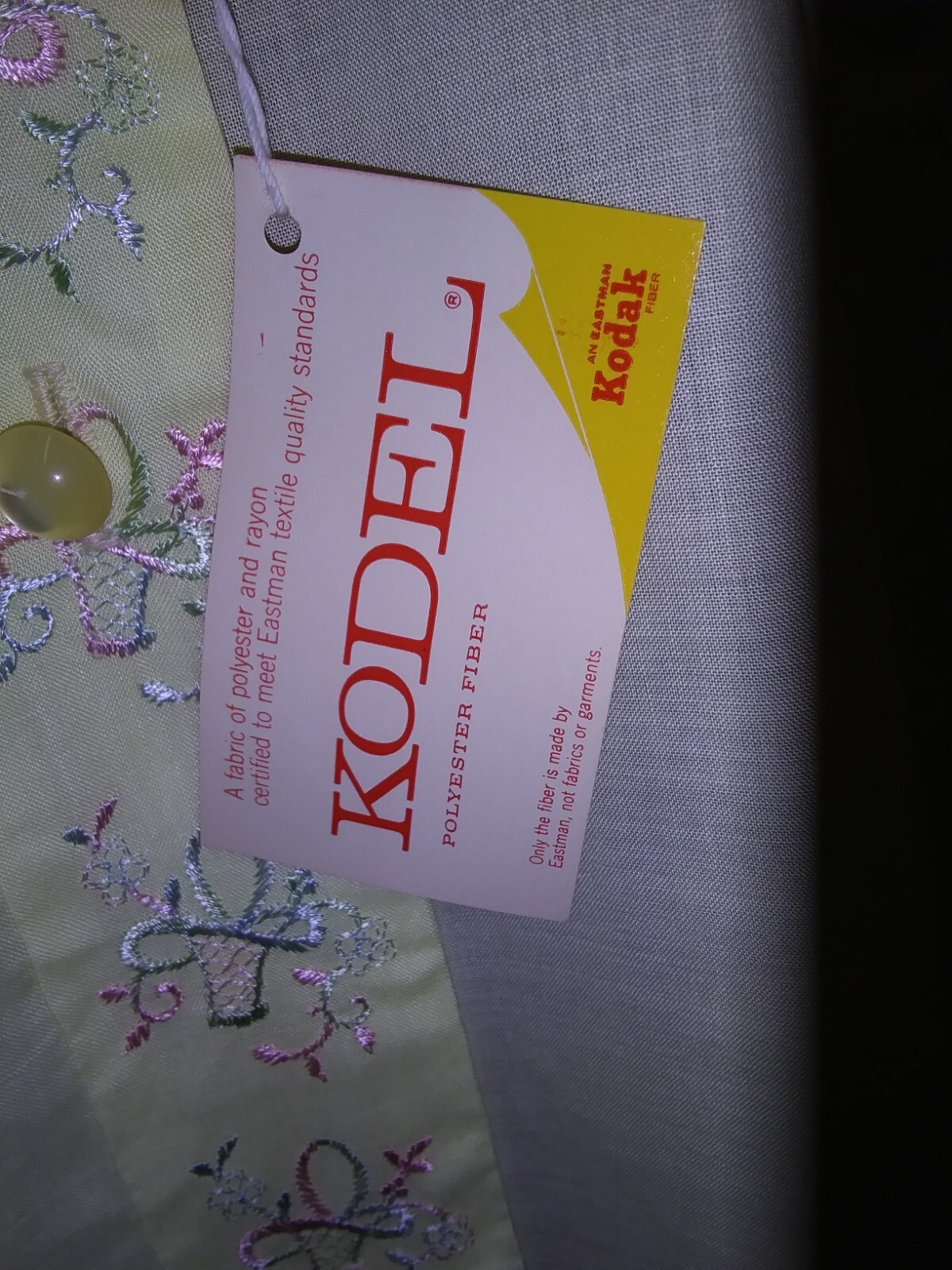 60’s Pale Yellow Embroidered Poly Rayon House Dress Robe Dress Smart Time L NWT