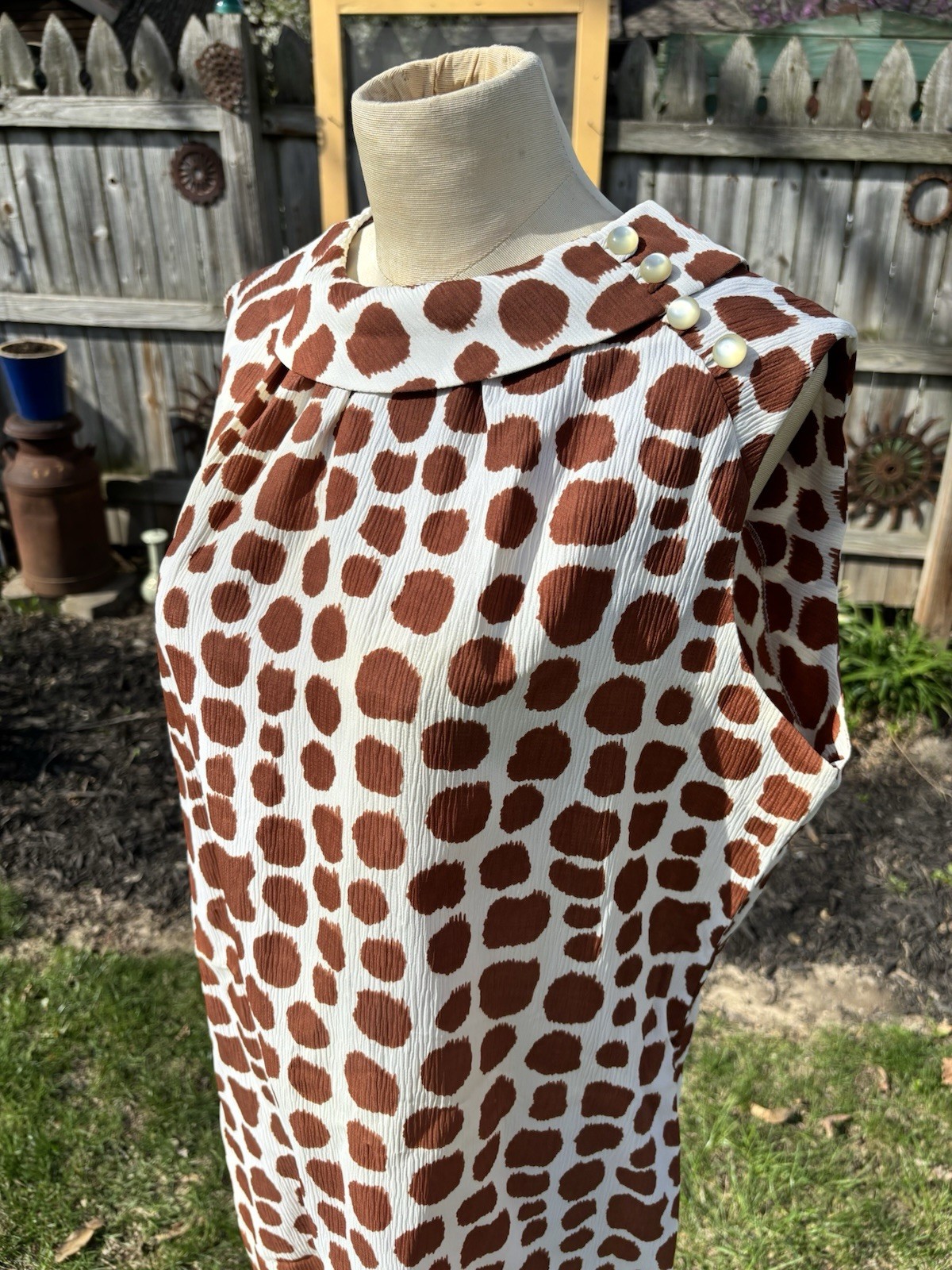 VTG 60s Mod Shift Mini dress Sz L Retro Go Go Mod Cay Artley 40x38x48″