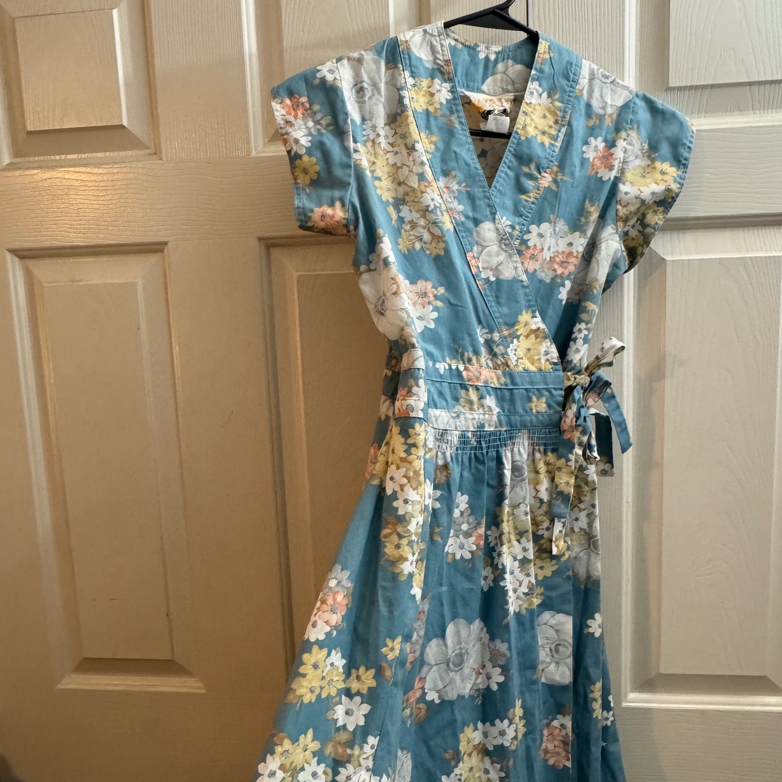 VTG 70’s Joseph Magnin California Look Floral Wrap Waist Cottagecore Midi Dress