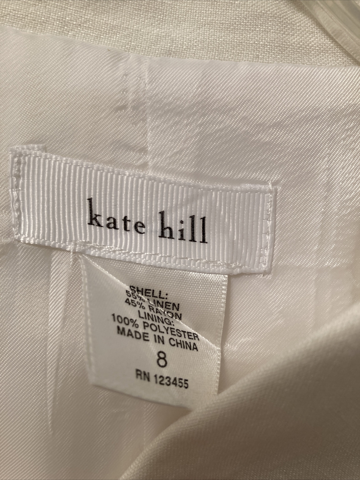 Vintage Kate Hill Size 8 Button Up Long Sleeve Jacket, Linen