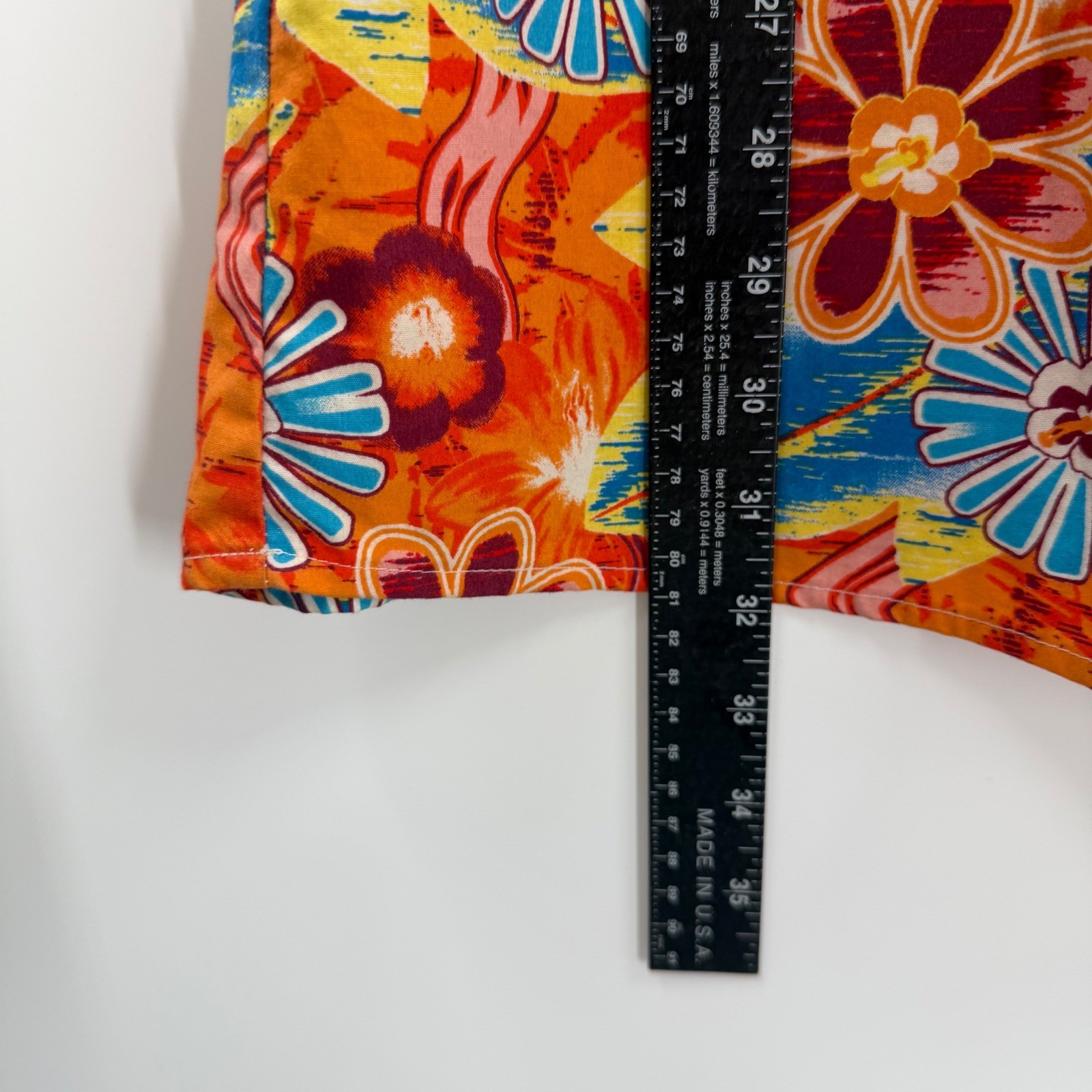 Sideout Vintage Y2K Floral Mini Dress Orange Cotton Tropical Sleeveless Size 7
