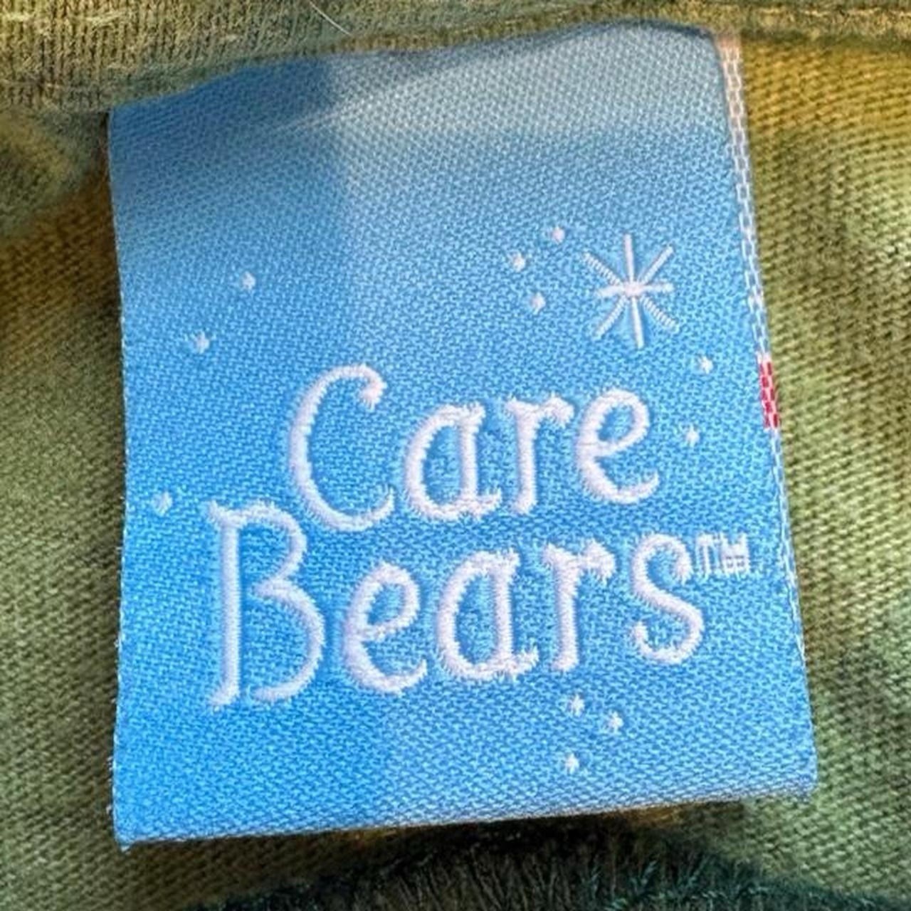 Rare Vintage Y2K 2003 Green Care Bears Lucky Clover Baby Tee Ringer Tshirt