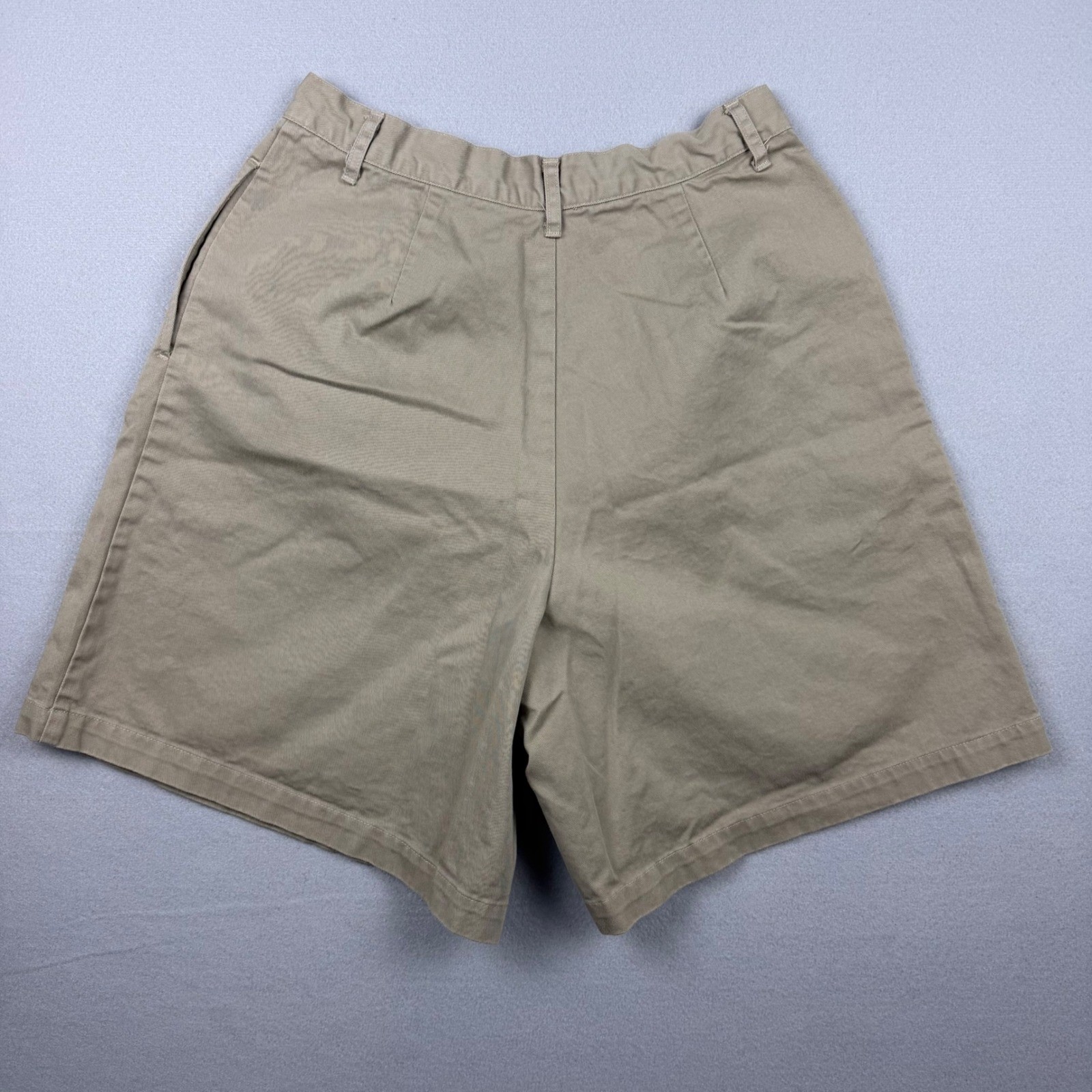 Vintage Ralph Lauren Womens 14 Tan Double Pleated Shorts USA Union Made 70s 80s