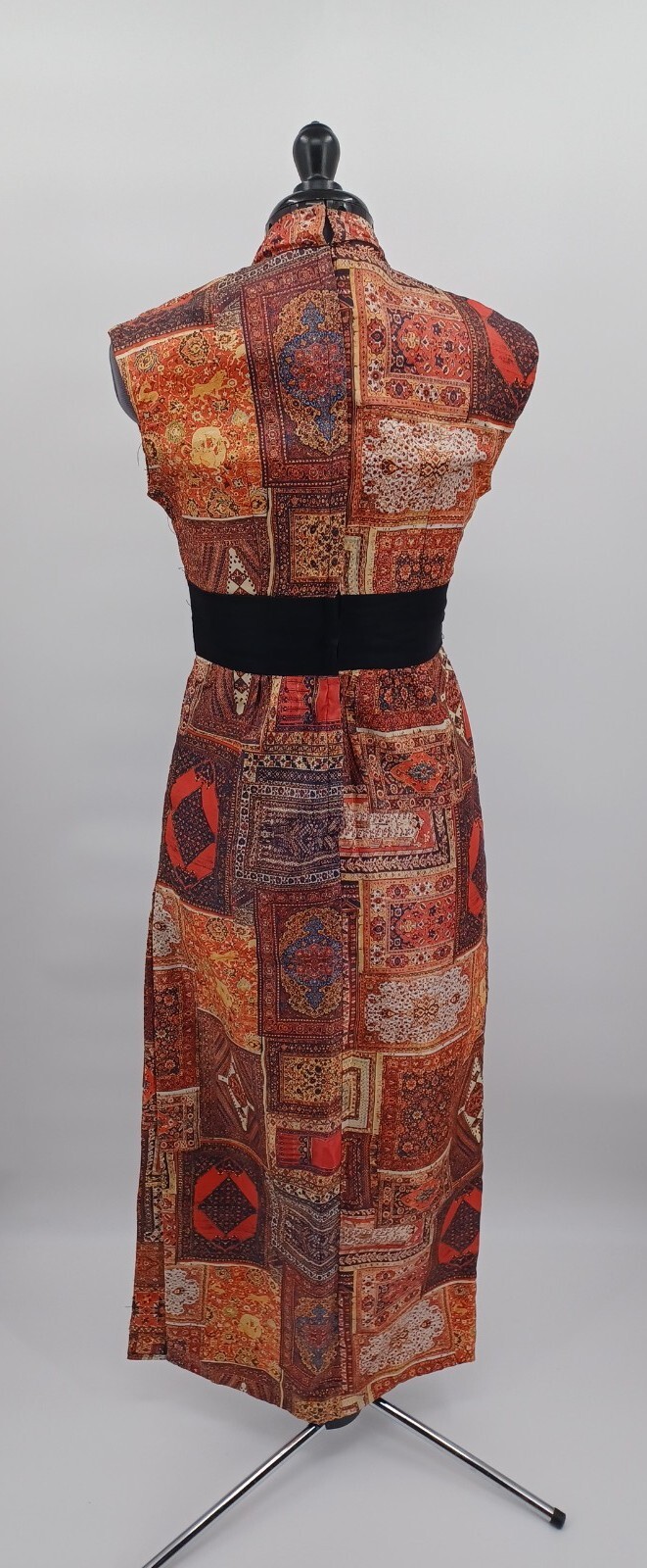 Vintage OOAK ! MOD Print 1960s 70s Handmade Hoffman California Boho Maxi Dress