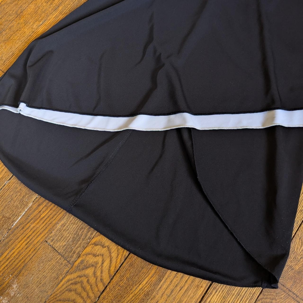 Vintage 90’s Y2K Black White Halter Flamenco Party Cocktail Dress medium