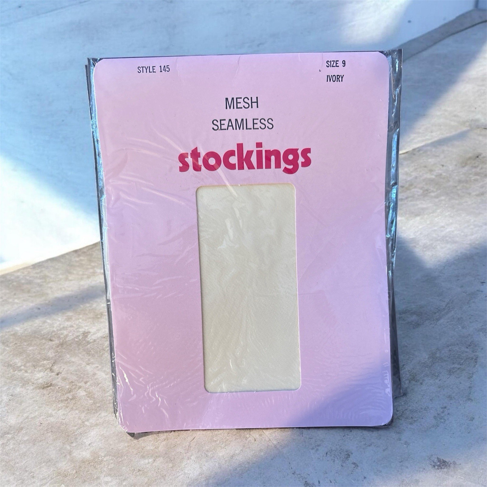 Vintage Mesh Seamless Nylon Stockings Ivory Size 9 Lot Of 8 Pair NOS B3-1