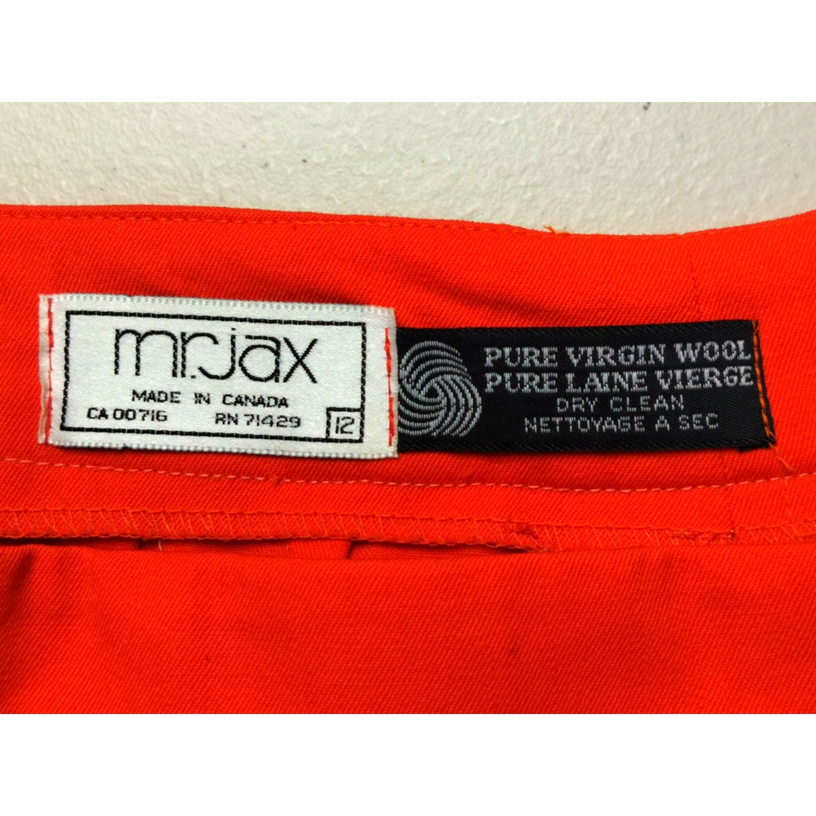 Vintage Mr. Jax Wool Pleated Shorts Orange High Waisted