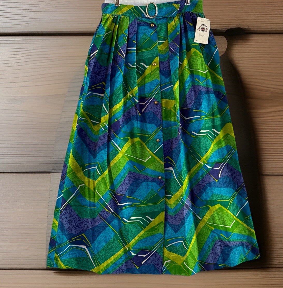 Vintage 1960’s Leland Of California Geometric Bark Cloth Skirt