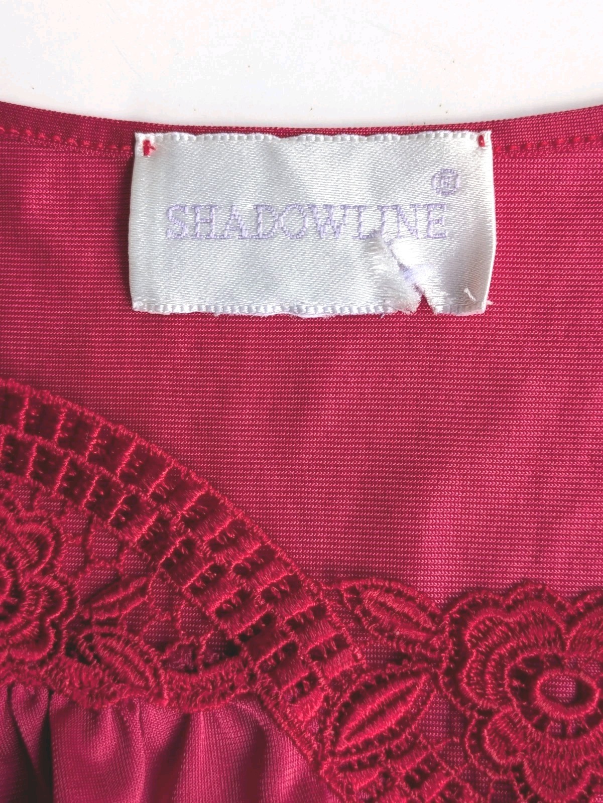 Shadowline Womens Vintage Red peignoir set nightgown robe nylon sleepwear Sm/Med