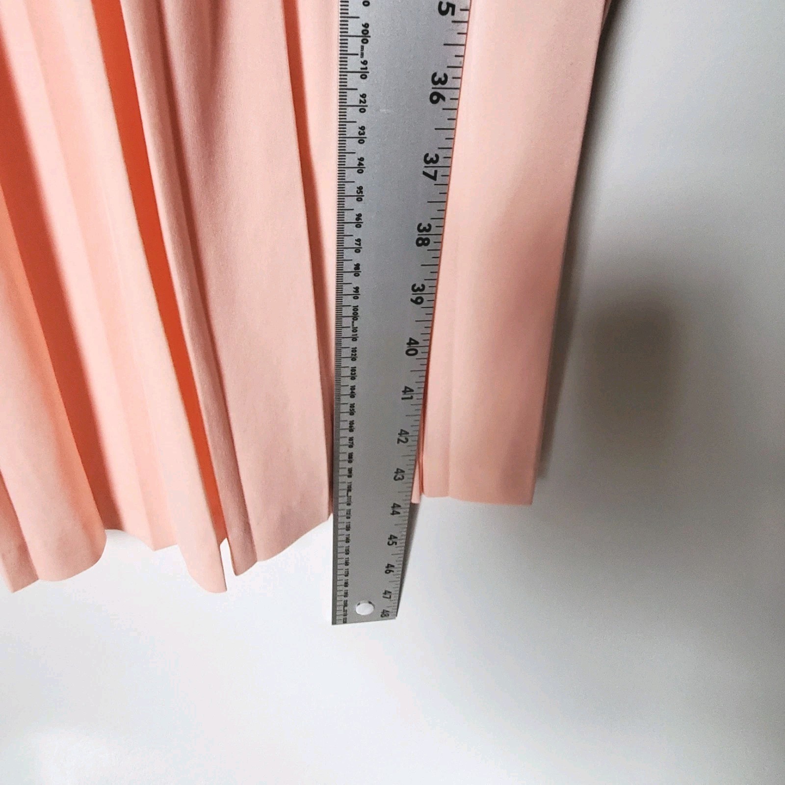 Vintage 1980s Amy Deb Peach Chiffon Sleeve Dress