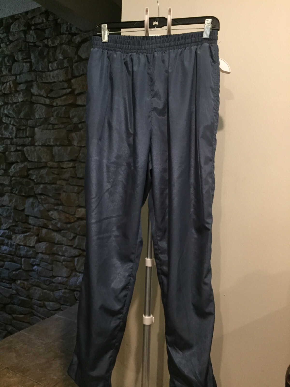 EVR 2pc Sweatsuit Small Blue Zipper Collar Lined Elastic Waist Vintage 80’s