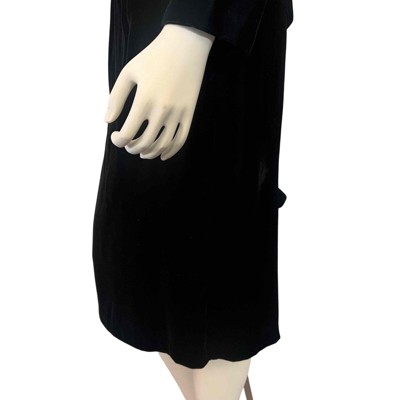 VTG 90s Ms. Interpret New York Black Velvet Rhinestones Bows Suit Jacket Skirt 4