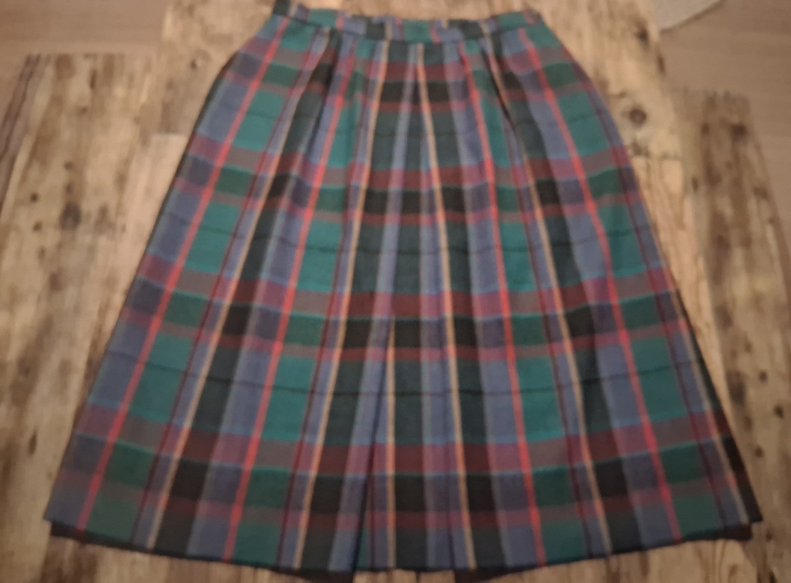 Vintage 80s JACK WINTER Plaid Skirt POCKETS Sz 14