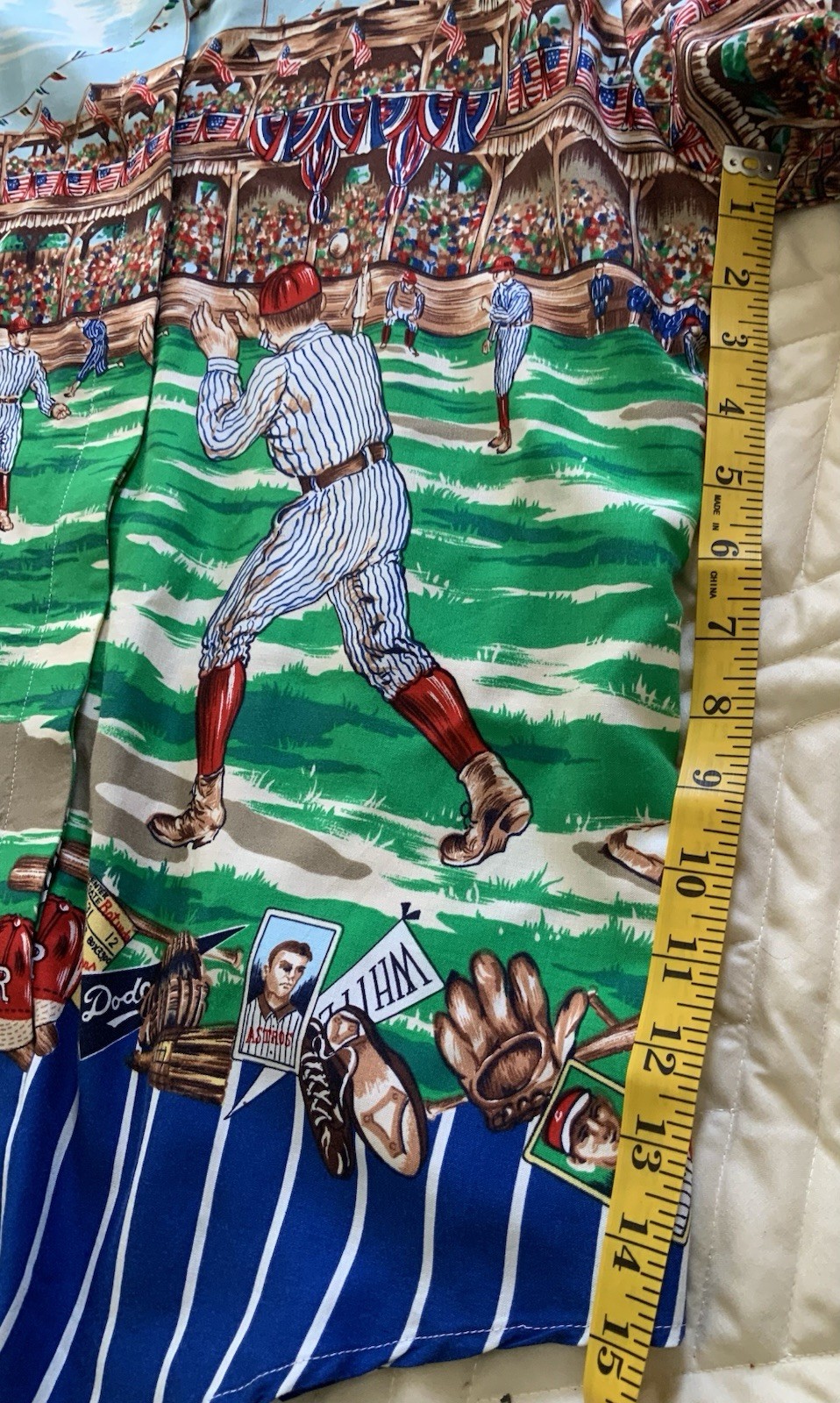 Vtg Sharon Young Top Pleated Skirt Set Baseball & USA July 4th Outfit 1980’s
