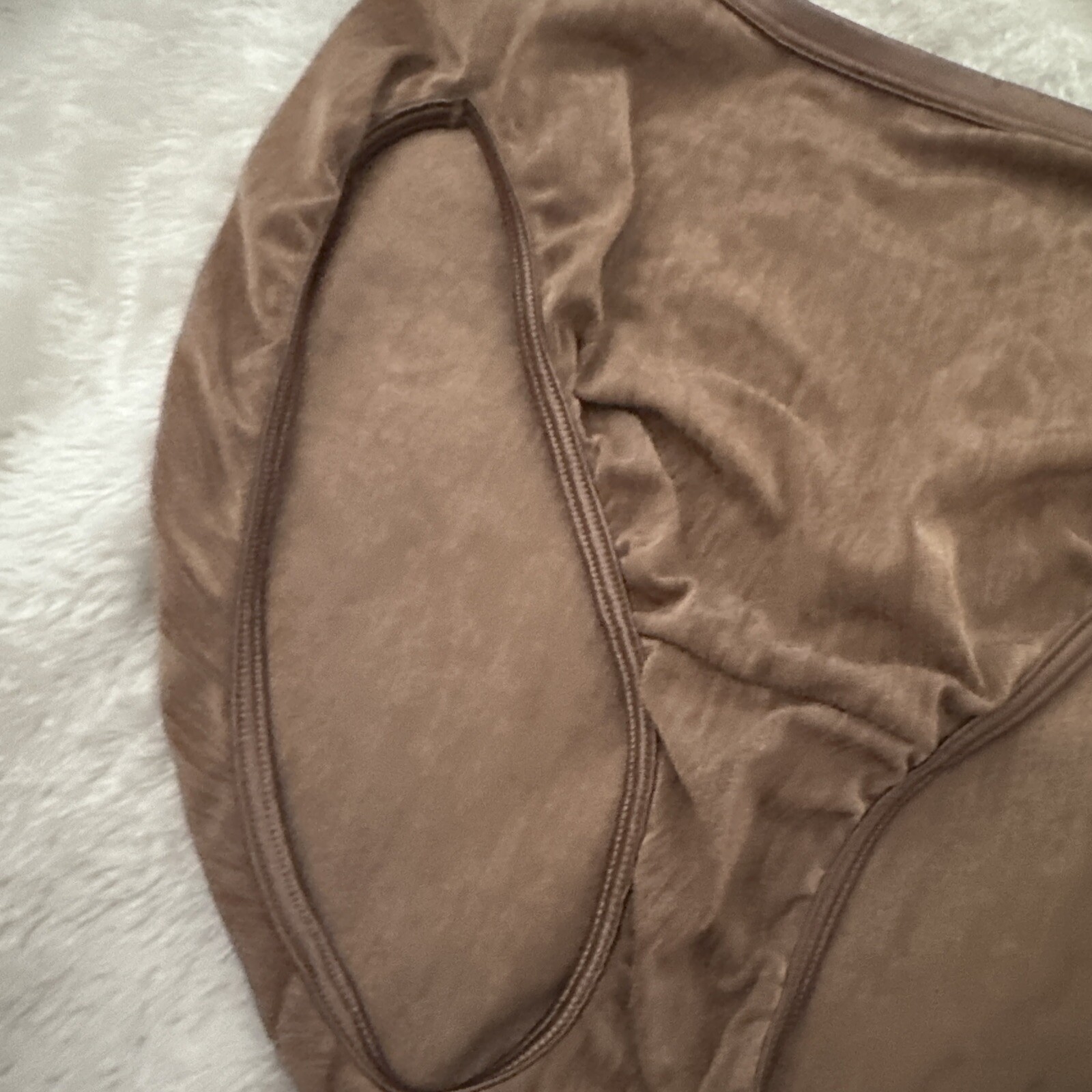 Vintage Cabernet Brown Nylon & Spandex Hi-Cut Bikini Panties Size 7 71-13-108