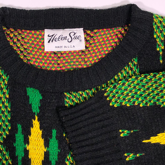 NOS New Vtg 90’s Helen Sue Green STATIC ELECTRICITY Jumper Knit HiP HoP Sweater