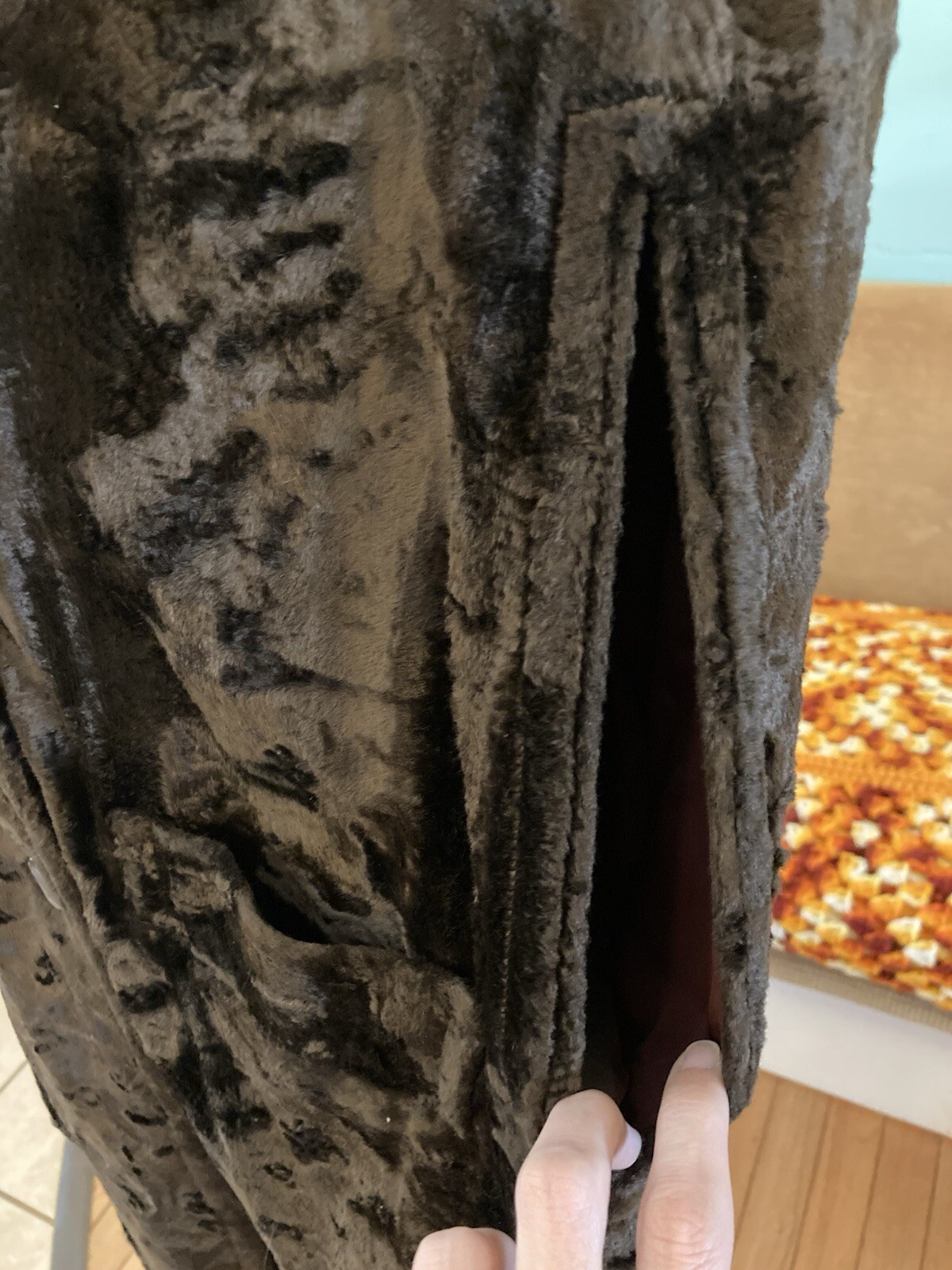 Vintage Mar-Del by Rice Brown Collared Faux Fur Cape Coat 1960’s Poncho MCM