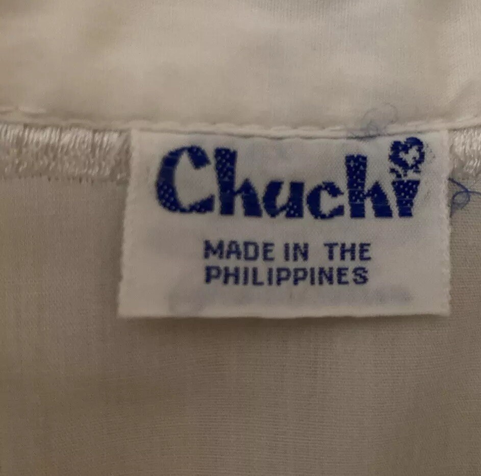 Chuchi Phillipines VTG 50/60s Intricately Embroid’d Floral Blouse Wom Estim S/M