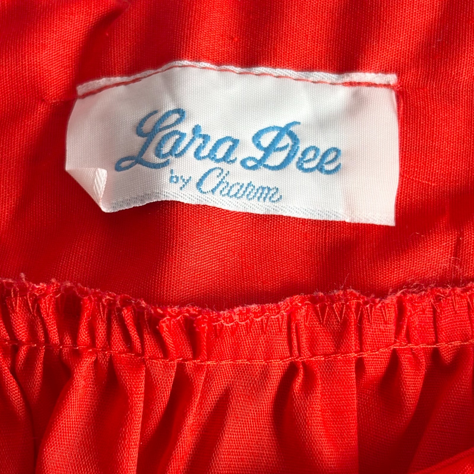Vintage 1960s Springmaid Red Housecoat Dress Embroidered Pockets NOS NWT