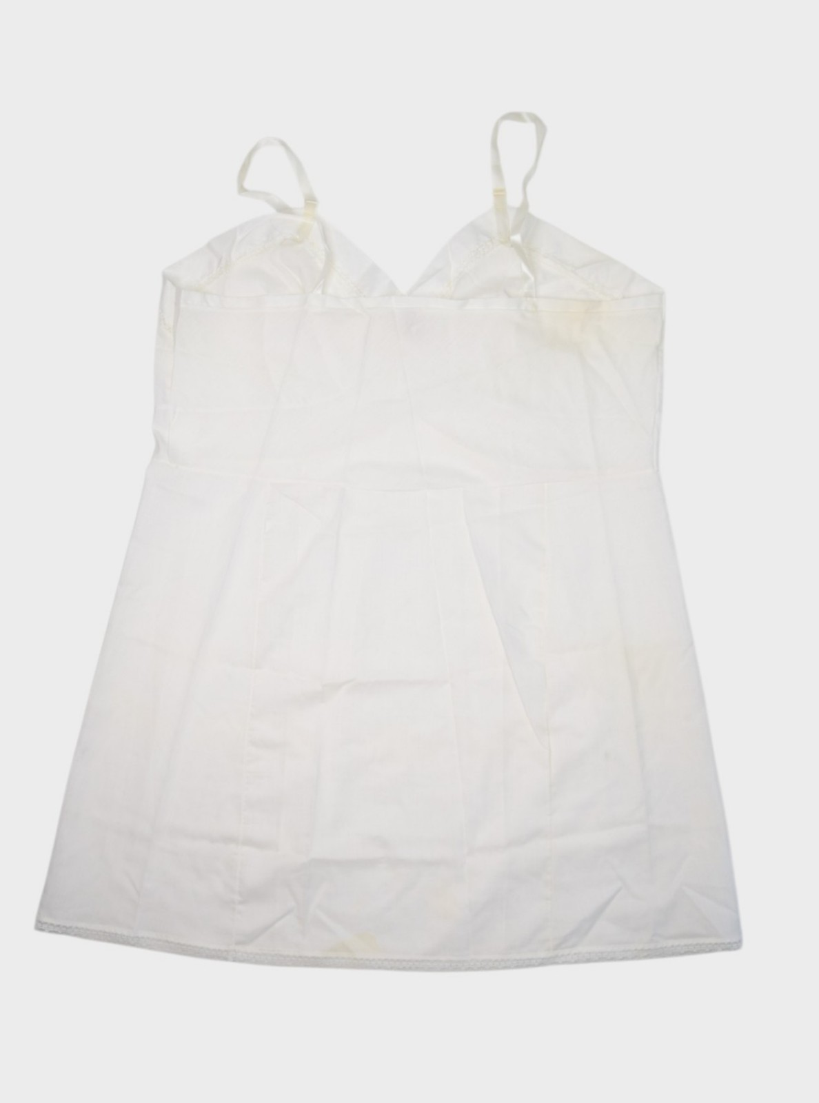 Vintage Figurfit Dress Womens 48 White Lace Spaghetti Strap Camisole Slip