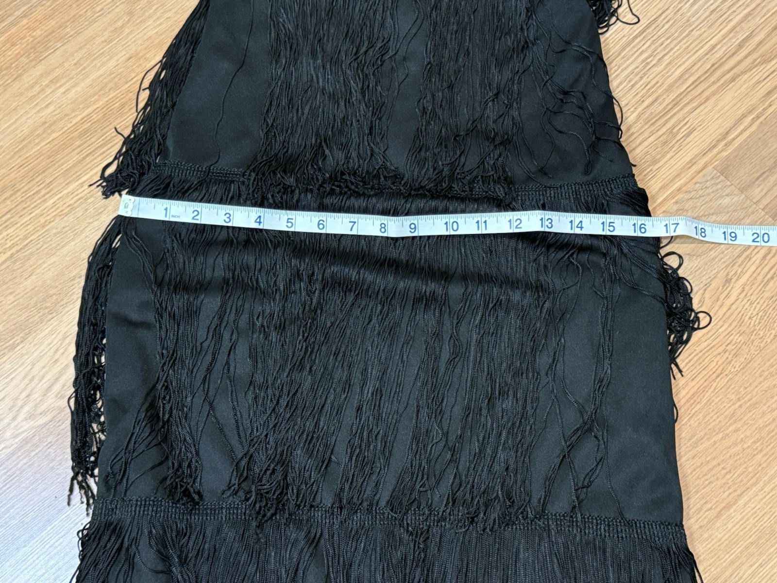 Vintage 70s Women’s Jack Hartley Black Flapper Halter Fringe Maxi Dress Size SM