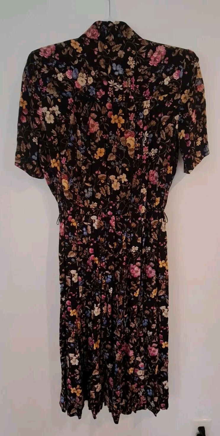 Liz Claiborne Vtg Floral Belted Dress Sz 6 Shoulder Pads Romantic Feminine Y2K