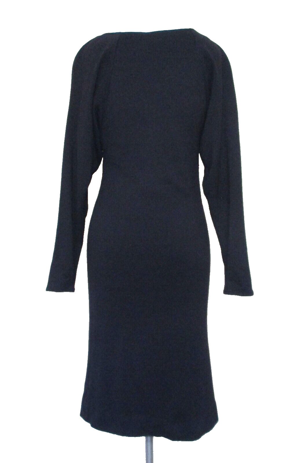 Vintage 80s Oscar De La Renta Dress XS/S Women Black Jersey Knit Dolman Sleeve