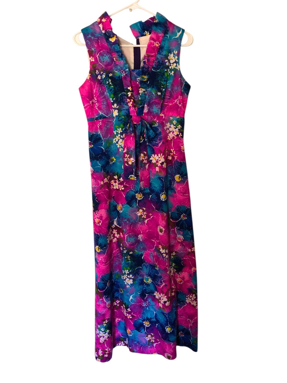 Diamond Head sportswear Women’s Maxi Dress Hawaiian Tiki Floral Size M Vtg
