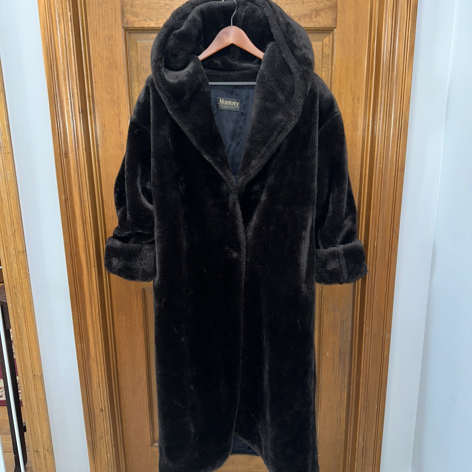 Vintage Monterey Fashions Faux Mink Fur Coat