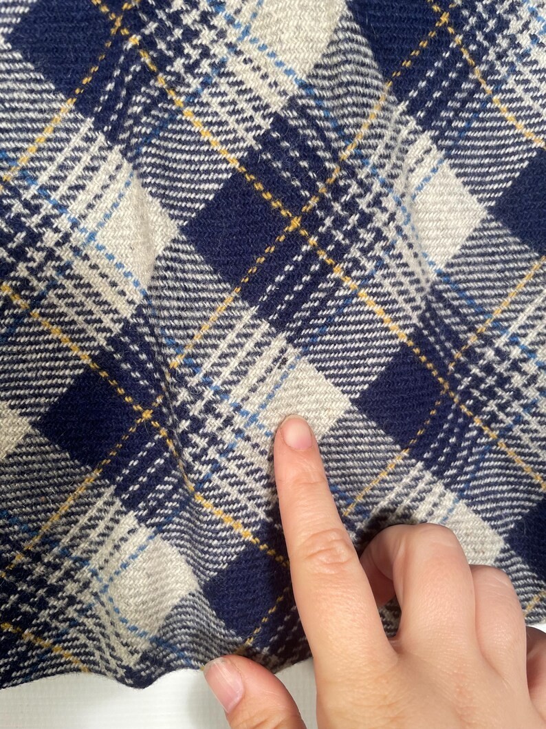 Vintage 1970s Wool Plaid Mini Skirt Size 28 Waist