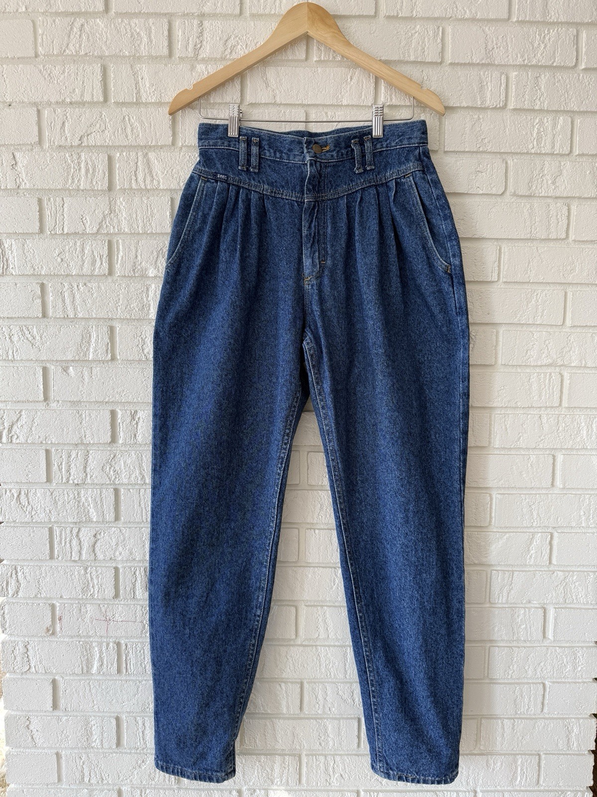 Vintage 90s Lee Mom Jeans Women’s 12 29×31 High Rise Pleated Tapered Cotton USA