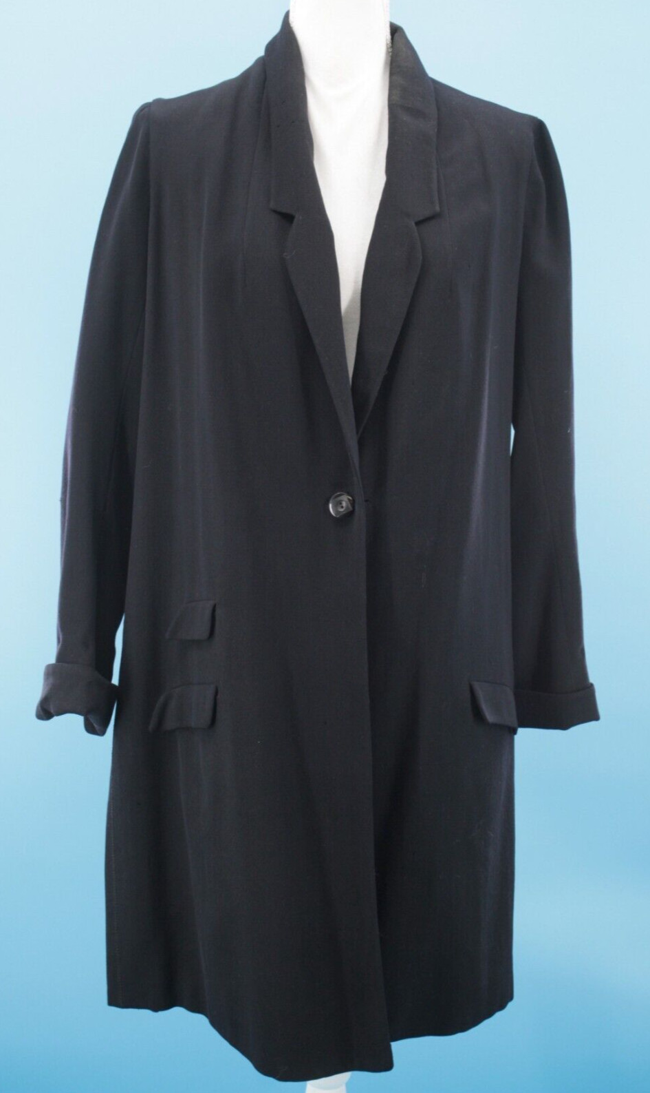 Vtg Women’s Antique Edwardian Early 1900s Black Wool Walking Suit Jacket Sz M