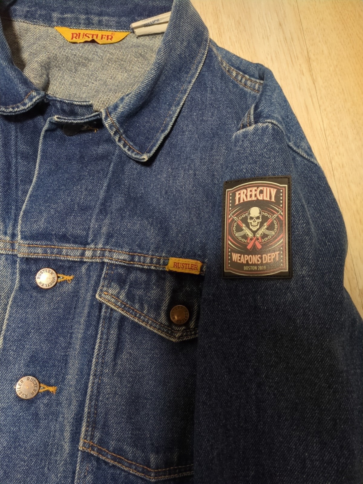 Vintage RUSTLER Denim Jacket, Women’s XL, Western, Trucker, Biker, Cowboy