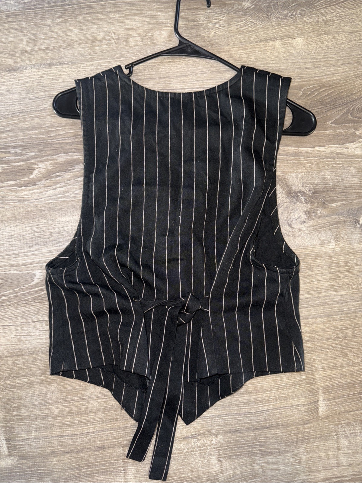 VTG 80s Blondie and Me Black Pinstripe Novelty Vest made in USA size 5–6