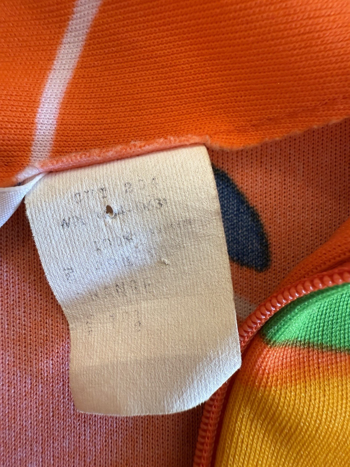 Sears Fashions Vintage 28 Dress Orange Cool Zipper Pull Long Sleeve