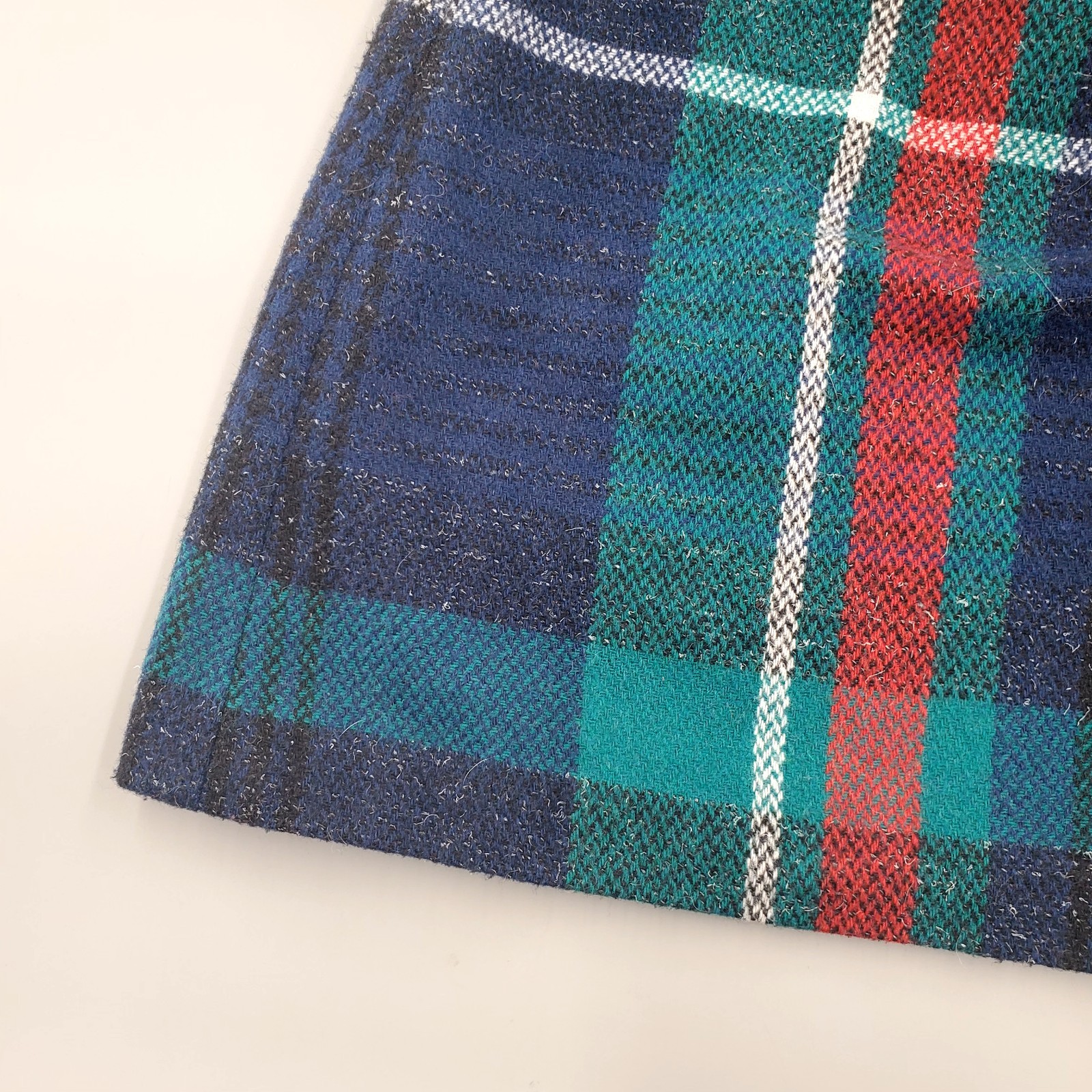 Vintage 70s College Town Plaid Midi Skirt Prep Retro School Girl XXS Academia
