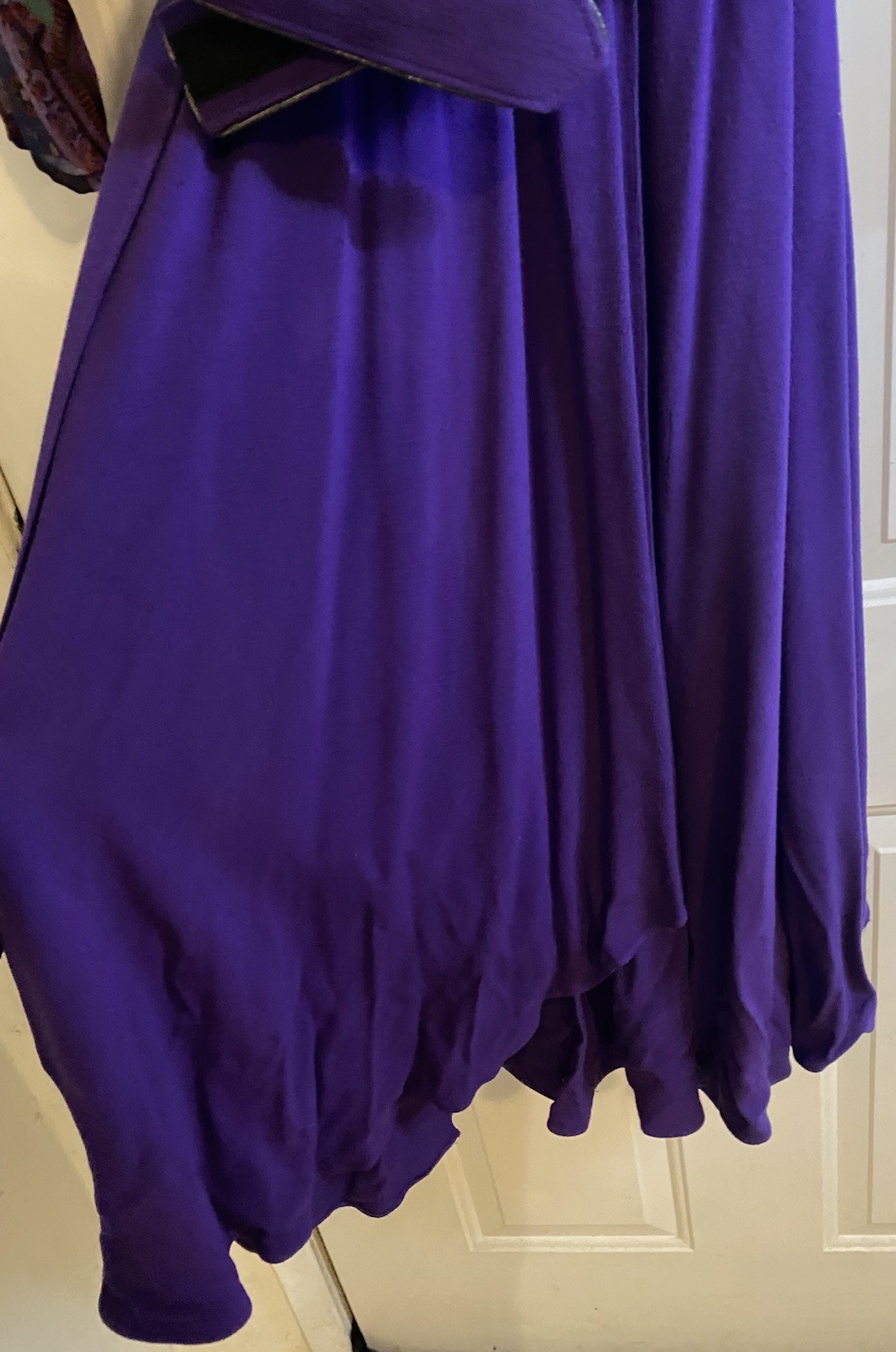 Vintage Spencer Alexis Purple Dress with Belt Geometric Print Sheer Womens 8